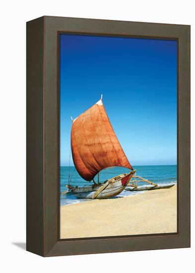 Sri Lanka Fishing Boat-Charles Bowman-Framed Premier Image Canvas