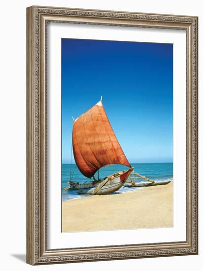 Sri Lanka Fishing Boat-Charles Bowman-Framed Photographic Print