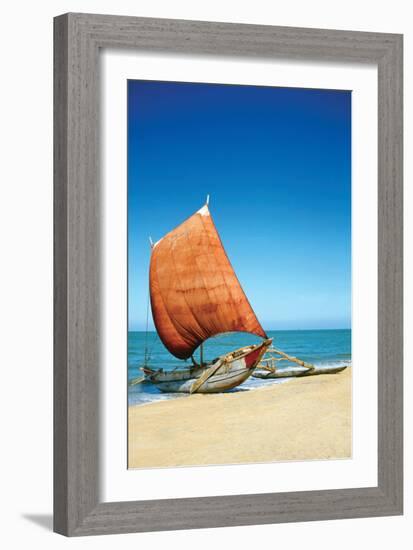 Sri Lanka Fishing Boat-Charles Bowman-Framed Photographic Print