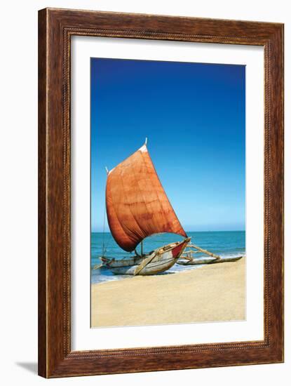 Sri Lanka Fishing Boat-Charles Bowman-Framed Photographic Print