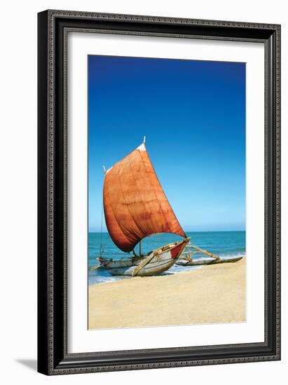 Sri Lanka Fishing Boat-Charles Bowman-Framed Photographic Print