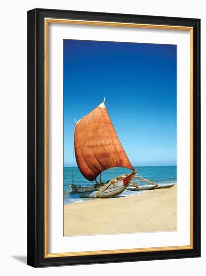 Sri Lanka Fishing Boat-Charles Bowman-Framed Photographic Print