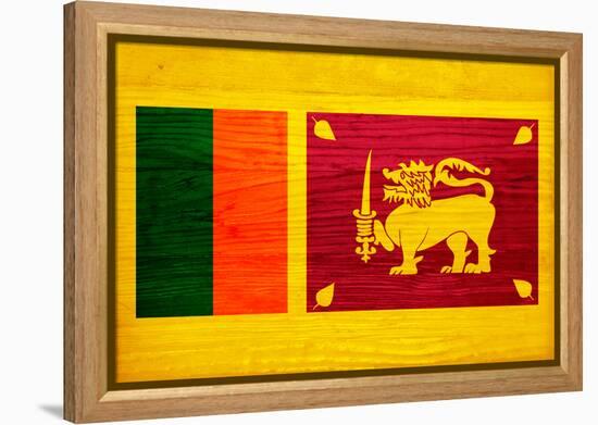 Sri Lanka Flag Design with Wood Patterning - Flags of the World Series-Philippe Hugonnard-Framed Stretched Canvas