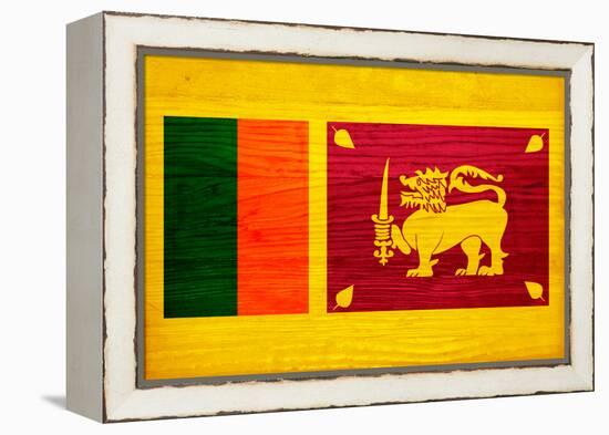 Sri Lanka Flag Design with Wood Patterning - Flags of the World Series-Philippe Hugonnard-Framed Stretched Canvas