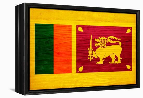 Sri Lanka Flag Design with Wood Patterning - Flags of the World Series-Philippe Hugonnard-Framed Stretched Canvas