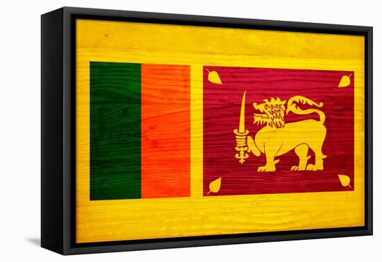 Sri Lanka Flag Design with Wood Patterning - Flags of the World Series-Philippe Hugonnard-Framed Stretched Canvas