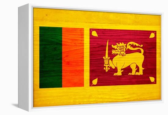 Sri Lanka Flag Design with Wood Patterning - Flags of the World Series-Philippe Hugonnard-Framed Stretched Canvas