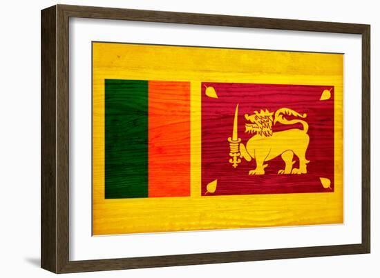 Sri Lanka Flag Design with Wood Patterning - Flags of the World Series-Philippe Hugonnard-Framed Art Print