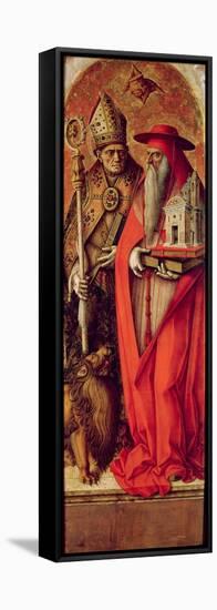 SS. Jerome and Augustine, Side Panel from the Madonna Della Candeletta Triptych-Carlo Crivelli-Framed Premier Image Canvas