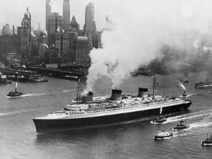 SS Normandie in New York Harbor