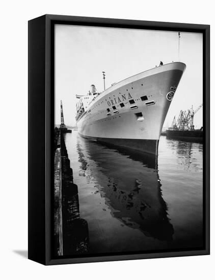 SS Oriana New Ship Passenger Liner Maiden Voyage in Pacific Ocean-Ralph Crane-Framed Premier Image Canvas