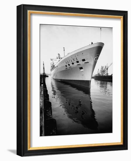 SS Oriana New Ship Passenger Liner Maiden Voyage in Pacific Ocean-Ralph Crane-Framed Photographic Print