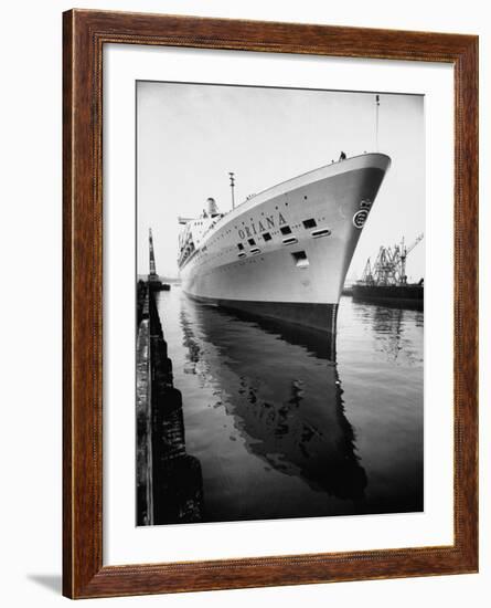 SS Oriana New Ship Passenger Liner Maiden Voyage in Pacific Ocean-Ralph Crane-Framed Photographic Print