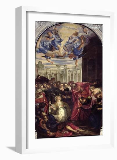 St. Agnes Revives the Son of the Prefect of Rome-Jacopo Robusti Tintoretto-Framed Giclee Print