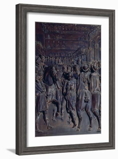 St. Agostino Preaching to the Florentines, Relief from the Salviati Chapel-Giambologna-Framed Giclee Print