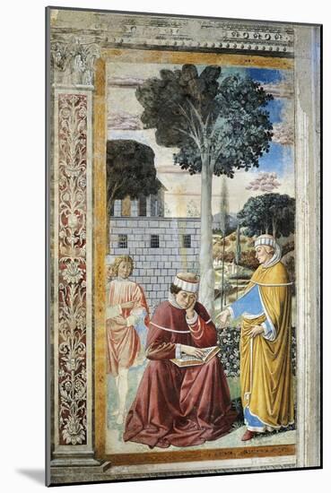 St. Agostino Reading Epistles of St. Paul, Detail from Stories of St. Augustine, 1465-Benozzo Gozzoli-Mounted Giclee Print