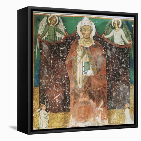 St. Alexander Pope, 13th Century Fresco, Basilica of San Pelino or Valvense-null-Framed Premier Image Canvas