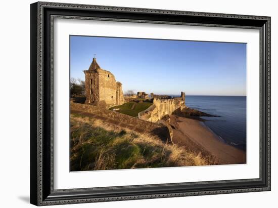 St. Andrews Castle and Castle Sands from the Scores at Sunrise, Fife, Scotland, UK-Mark Sunderland-Framed Photographic Print