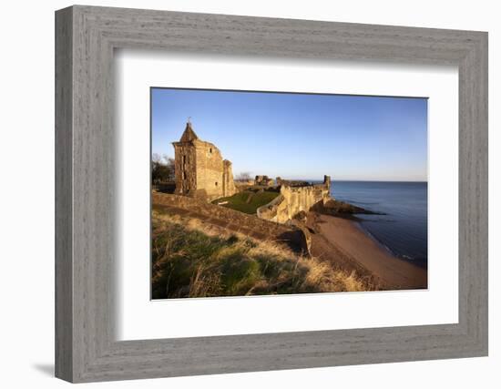 St. Andrews Castle and Castle Sands from the Scores at Sunrise, Fife, Scotland, UK-Mark Sunderland-Framed Photographic Print