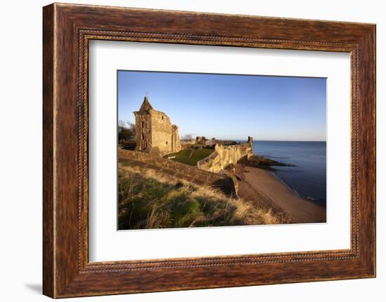 St. Andrews Castle and Castle Sands from the Scores at Sunrise, Fife, Scotland, UK-Mark Sunderland-Framed Photographic Print