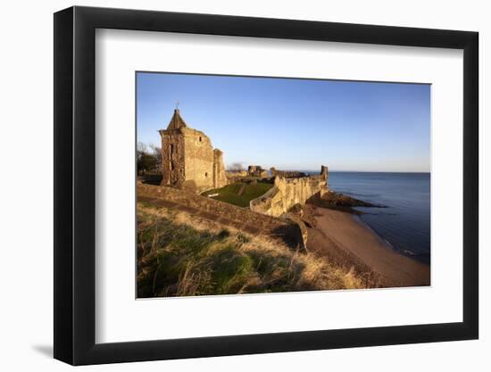 St. Andrews Castle and Castle Sands from the Scores at Sunrise, Fife, Scotland, UK-Mark Sunderland-Framed Photographic Print