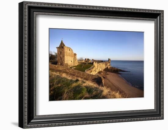 St. Andrews Castle and Castle Sands from the Scores at Sunrise, Fife, Scotland, UK-Mark Sunderland-Framed Photographic Print