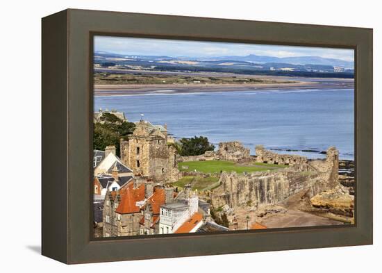 St. Andrews Castle and West Sands from St. Rules Tower at St. Andrews Cathedral-Mark Sunderland-Framed Premier Image Canvas