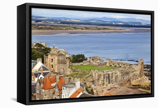 St. Andrews Castle and West Sands from St. Rules Tower at St. Andrews Cathedral-Mark Sunderland-Framed Premier Image Canvas