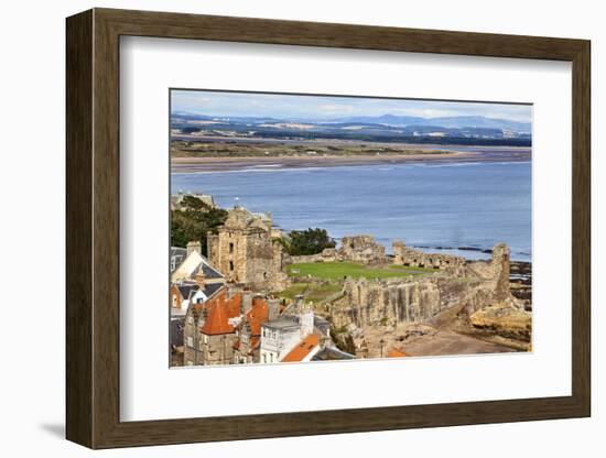 St. Andrews Castle and West Sands from St. Rules Tower at St. Andrews Cathedral-Mark Sunderland-Framed Photographic Print