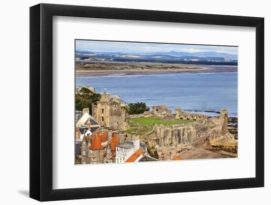 St. Andrews Castle and West Sands from St. Rules Tower at St. Andrews Cathedral-Mark Sunderland-Framed Photographic Print