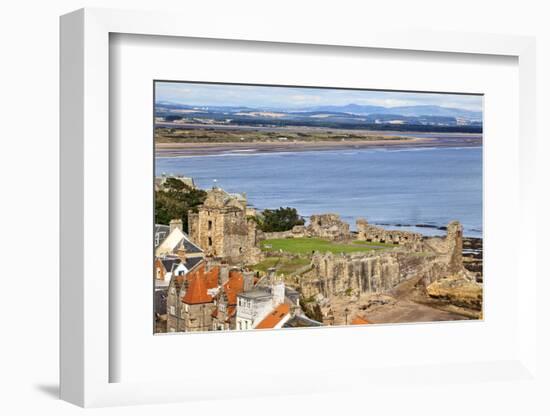 St. Andrews Castle and West Sands from St. Rules Tower at St. Andrews Cathedral-Mark Sunderland-Framed Photographic Print