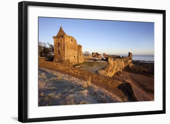 St. Andrews Castle at Dawn, Fife, Scotland, United Kingdom, Europe-Mark Sunderland-Framed Photographic Print