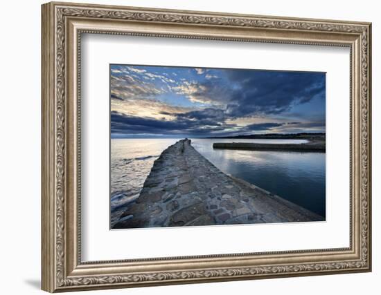 St. Andrews Harbour at Dawn, Fife, Scotland, United Kingdom, Europe-Mark Sunderland-Framed Photographic Print