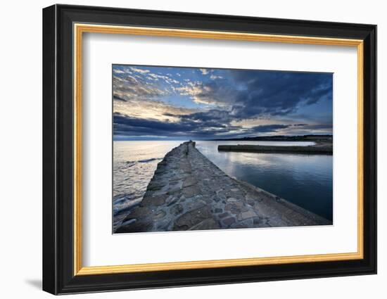 St. Andrews Harbour at Dawn, Fife, Scotland, United Kingdom, Europe-Mark Sunderland-Framed Photographic Print