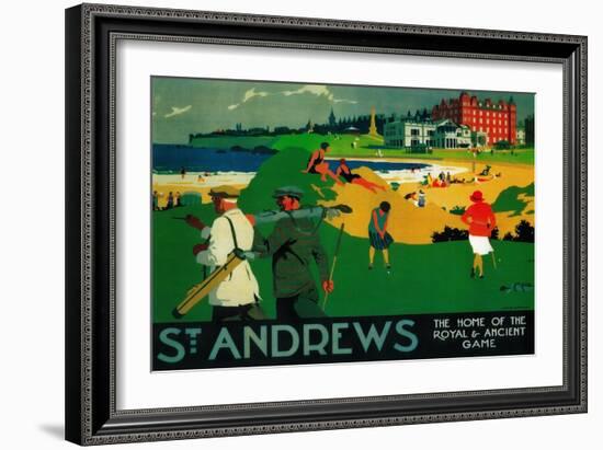 St. Andrews Vintage Poster - Europe-Lantern Press-Framed Premium Giclee Print