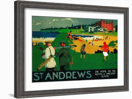 St. Andrews Vintage Poster - Europe-Lantern Press-Framed Art Print