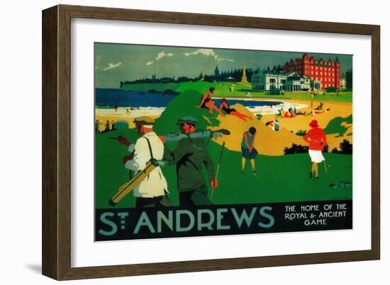 St. Andrews Vintage Poster - Europe-Lantern Press-Framed Art Print