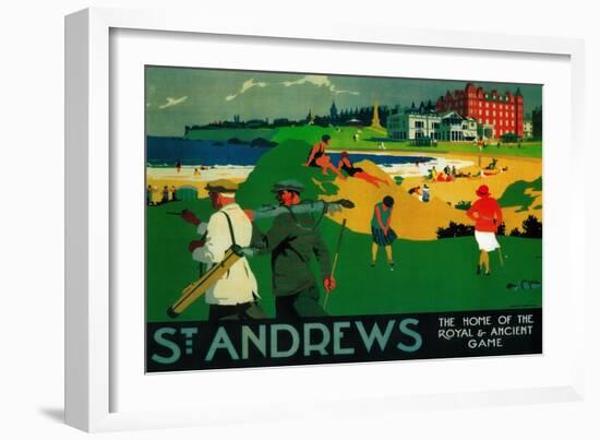 St. Andrews Vintage Poster - Europe-Lantern Press-Framed Art Print