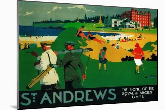 St. Andrews Vintage Poster - Europe-Lantern Press-Mounted Art Print