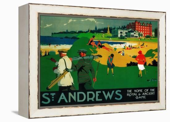 St. Andrews Vintage Poster - Europe-Lantern Press-Framed Stretched Canvas