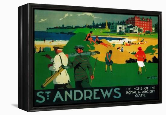 St. Andrews Vintage Poster - Europe-Lantern Press-Framed Stretched Canvas