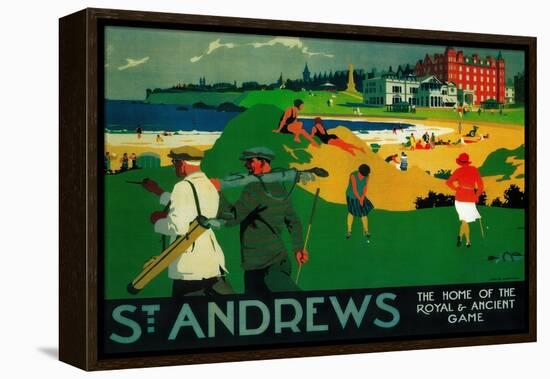 St. Andrews Vintage Poster - Europe-Lantern Press-Framed Stretched Canvas