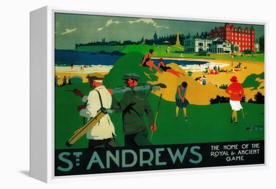 St. Andrews Vintage Poster - Europe-Lantern Press-Framed Stretched Canvas