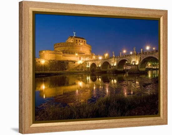 St. Angelo Castle and St. Angelo Bridge, Rome, Lazio, Italy-Marco Cristofori-Framed Premier Image Canvas