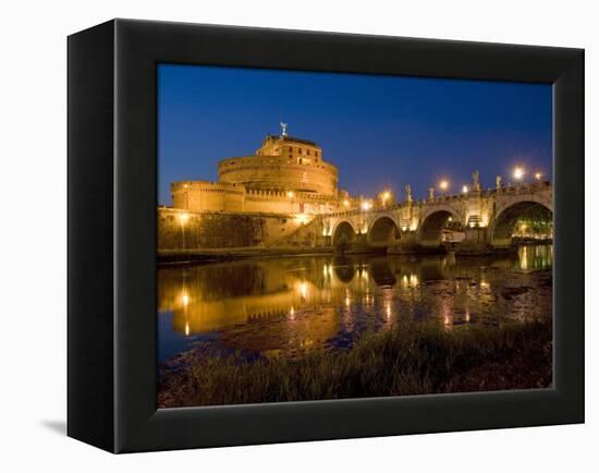 St. Angelo Castle and St. Angelo Bridge, Rome, Lazio, Italy-Marco Cristofori-Framed Premier Image Canvas