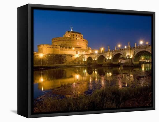 St. Angelo Castle and St. Angelo Bridge, Rome, Lazio, Italy-Marco Cristofori-Framed Premier Image Canvas