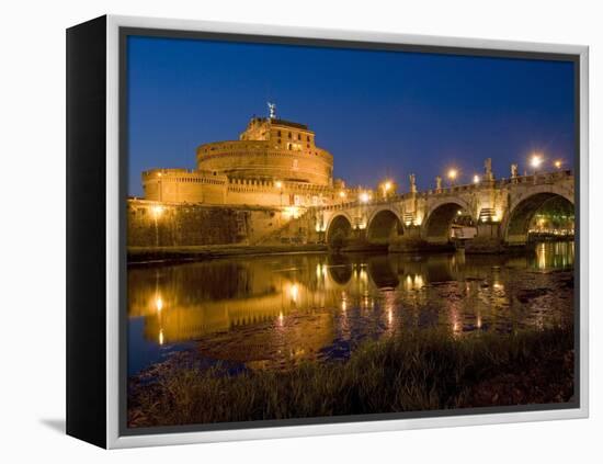 St. Angelo Castle and St. Angelo Bridge, Rome, Lazio, Italy-Marco Cristofori-Framed Premier Image Canvas