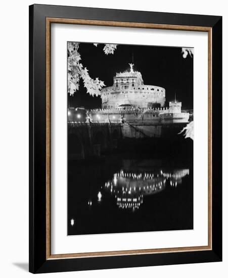 St. Angelo Castle Reflecting in the Tiber River-Bettmann-Framed Photographic Print