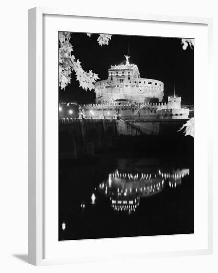 St. Angelo Castle Reflecting in the Tiber River-Bettmann-Framed Photographic Print