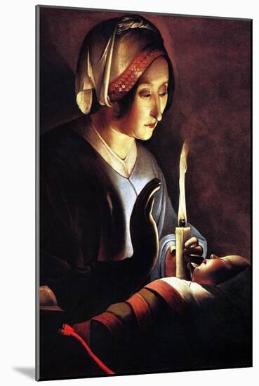 St Anne with the Christ Child by La Tour-Georges de La Tour-Mounted Art Print